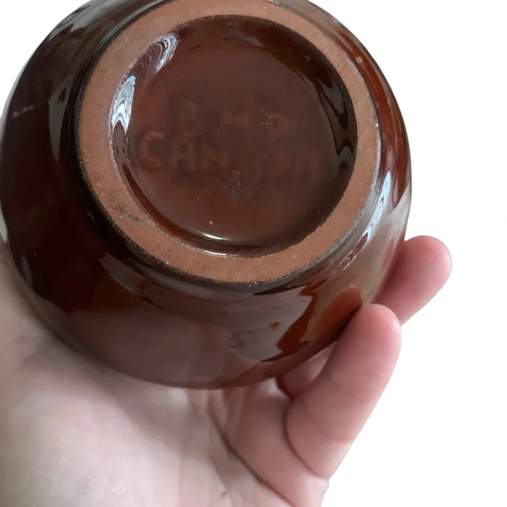 Blue Mountain Pottery BMP Brown & Gold Drip Glaze MCM Vase